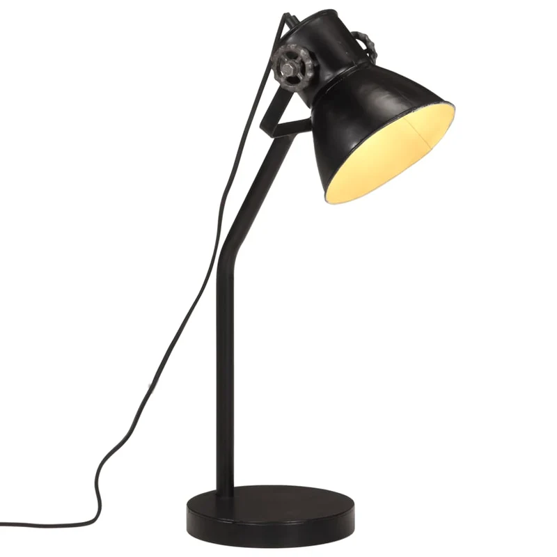 Lampe de Bureau en Métal Noir Industriel