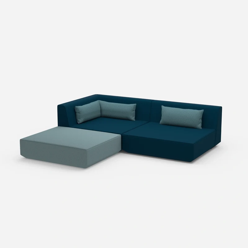 Ecksofa mit niedriger Sitzhöhe