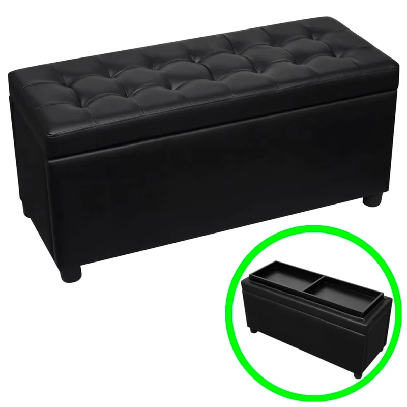 Pouf de Rangement Industriel en Cuir