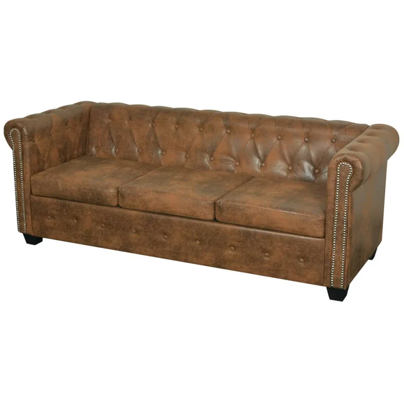 Canapé Chesterfield 3 Places en Cuir