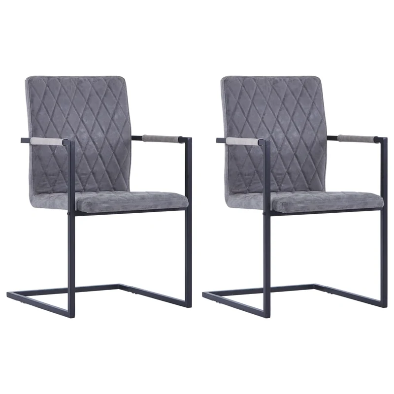 Chaise en Similicuir et Acier Style Cantilever