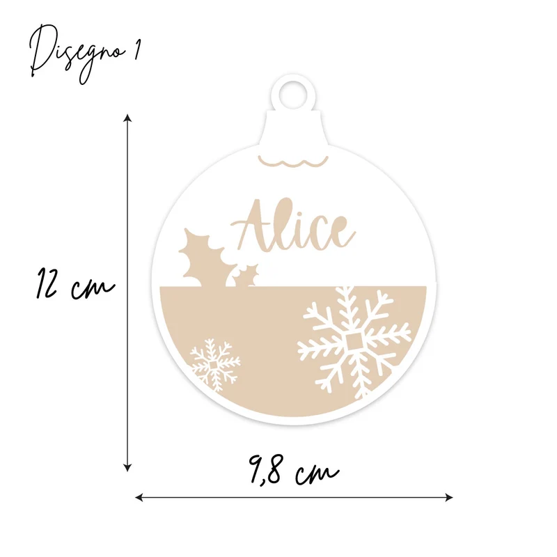 Boules de Noël Prénom Personnalisé en Bois et Acrylique