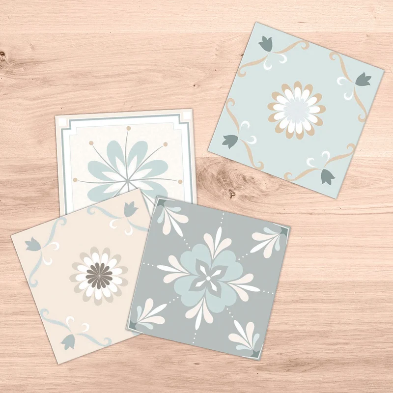 Autocollants pour carrelage vintage menthe et crème - Plus de tailles disponibles