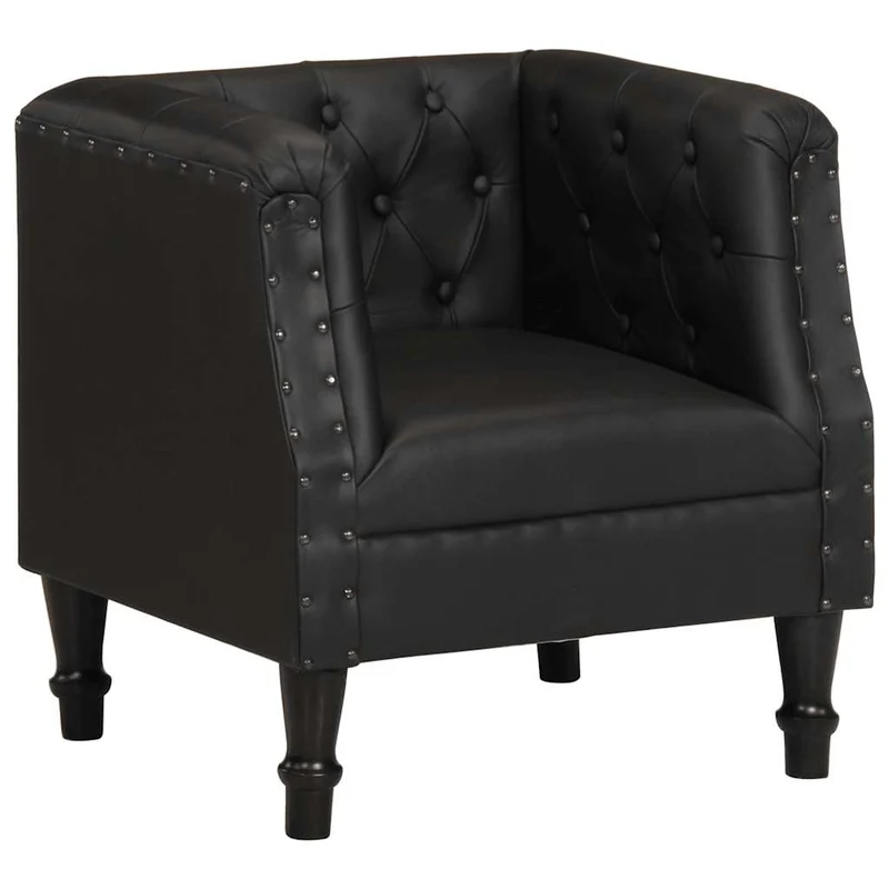 Fauteuil de Salon en Cuir Véritable Style Industriel