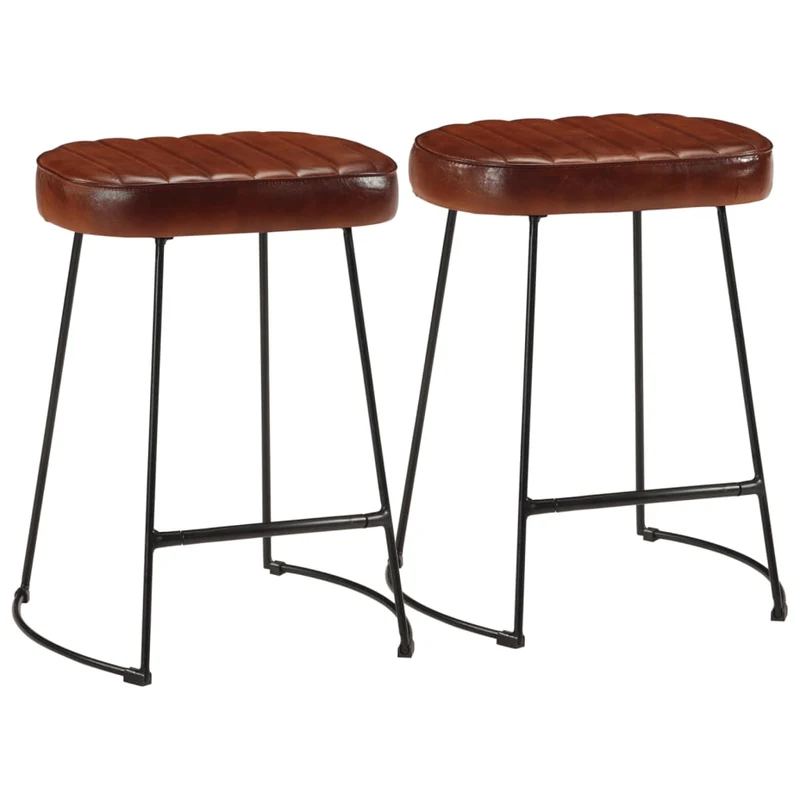 Tabouret de Bar en Métal et Cuir Style Industriel