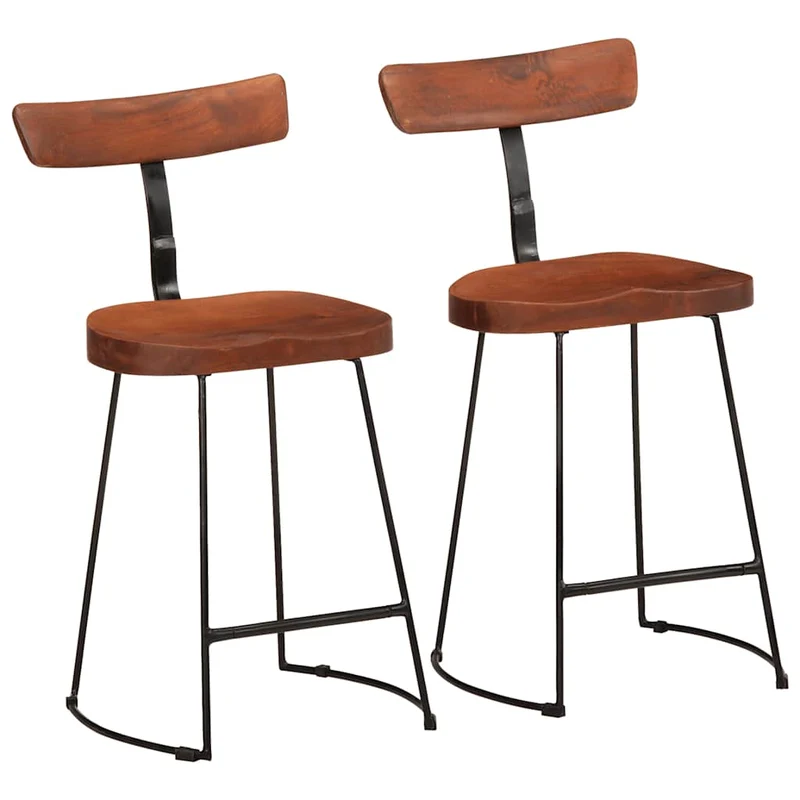 Tabouret de Bar Industriel en Bois avec Dossier