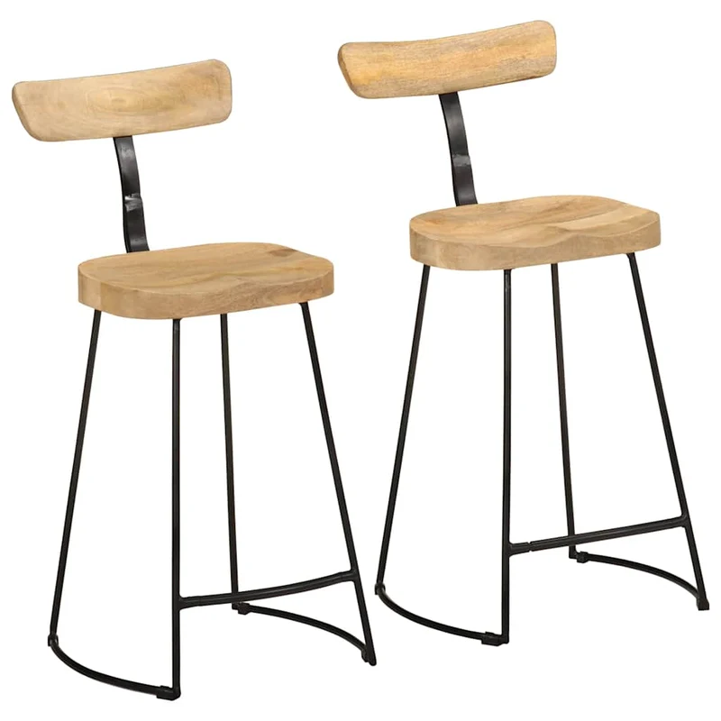 Tabouret de Bar en Bois et Métal Style Industriel