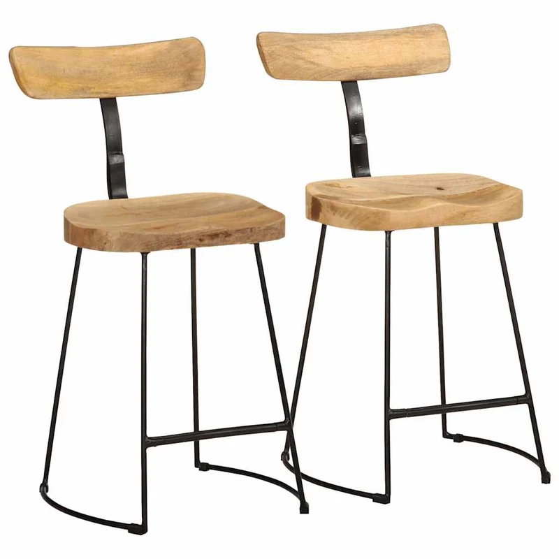 Tabouret de Bar en Bois et Métal Style Industriel
