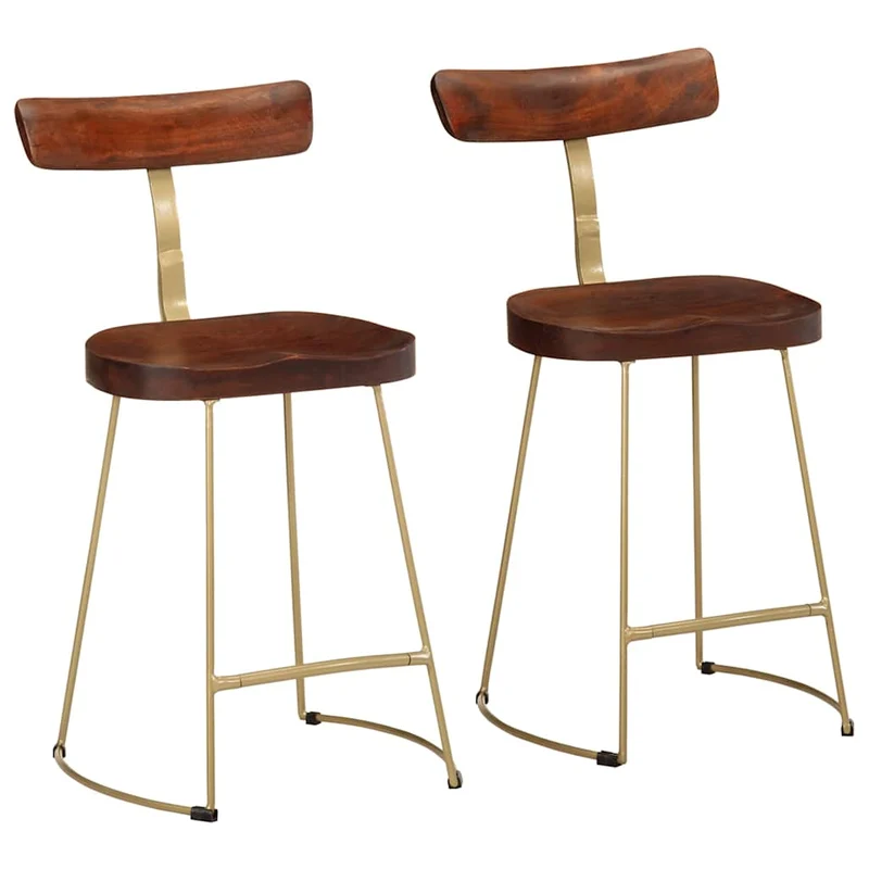 Tabourets de Bar Industriel en Bois et Métal Vintage