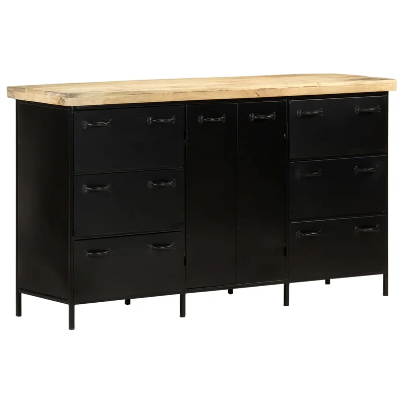Buffet en Bois et Métal Noir Chic