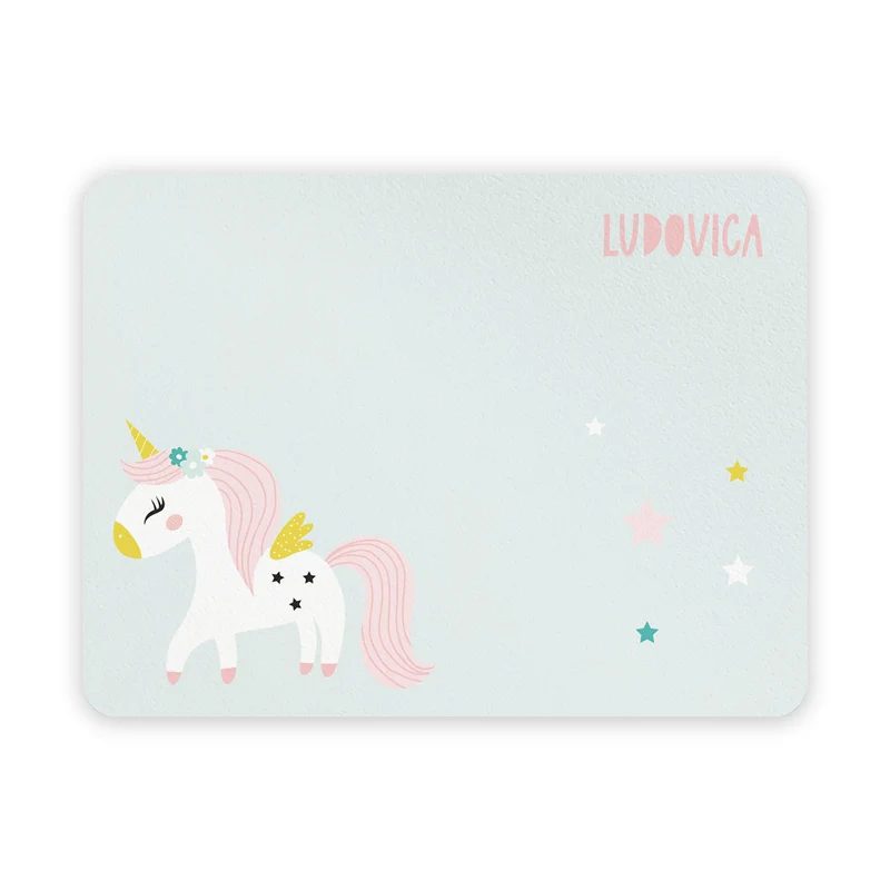 Set de table Licornes pour filles - Prénom personnalisable