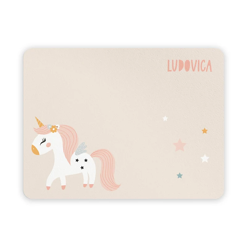 Set de Table Licornes Caramel pour Fille - Prénom Personnalisable
