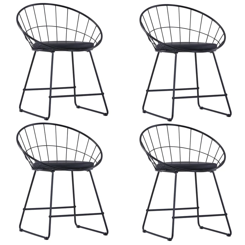 Chaises À Manger Similicuir Lot De 4 Acier