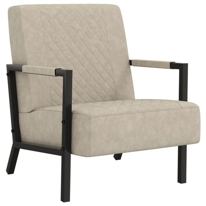 Fauteuil Similicuir et Métal Style Industriel