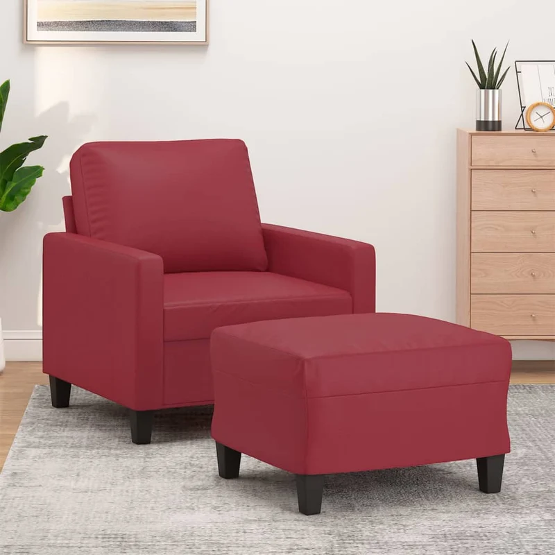 Fauteuil Industriel en Similicuir avec Repose-Pieds