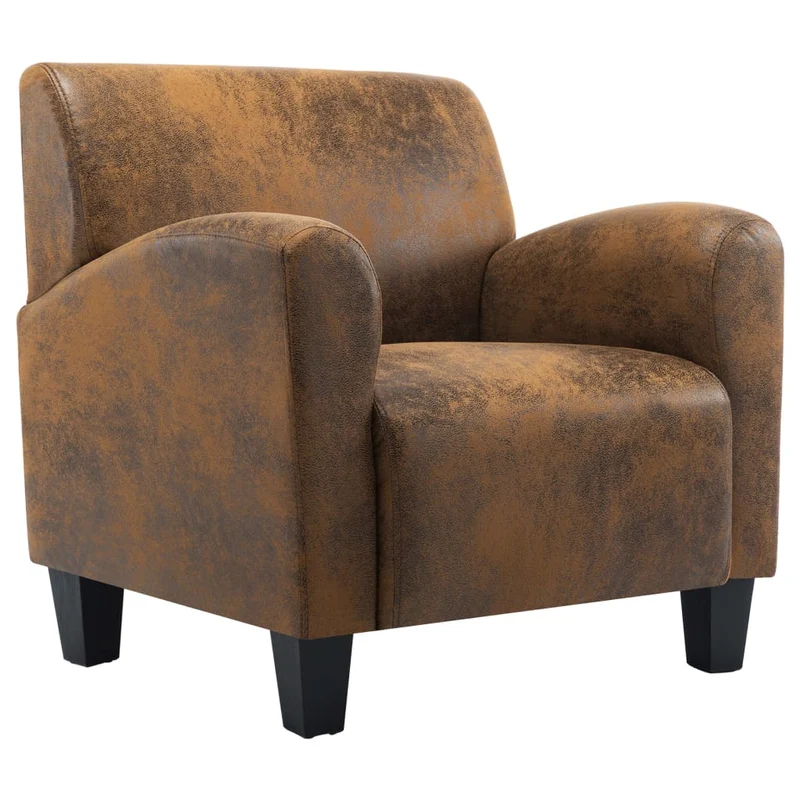 Fauteuil Club Indus en Similicuir Marron