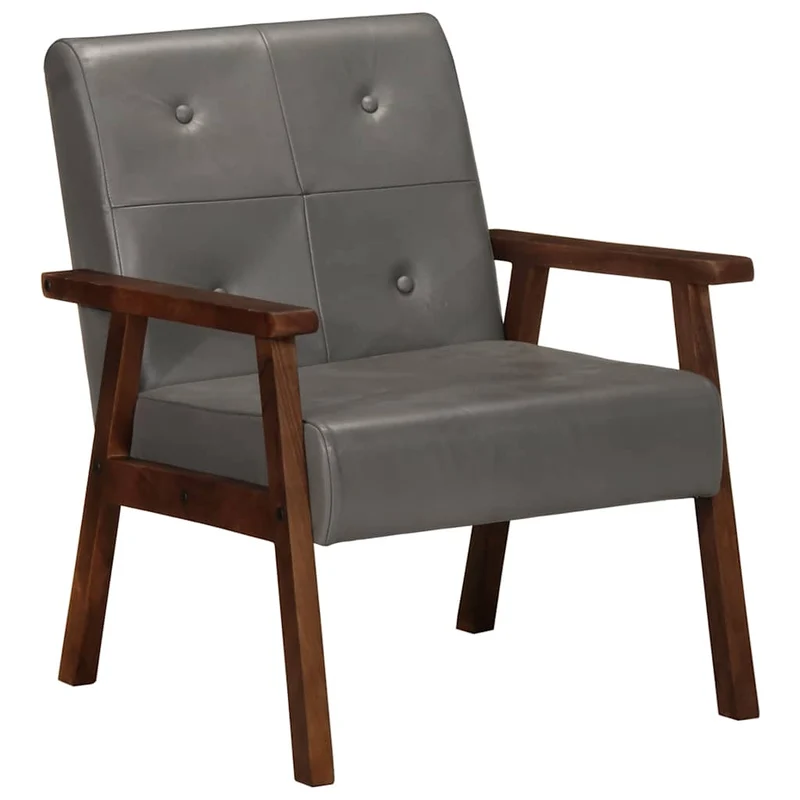 Fauteuil Industriel en Cuir et Bois