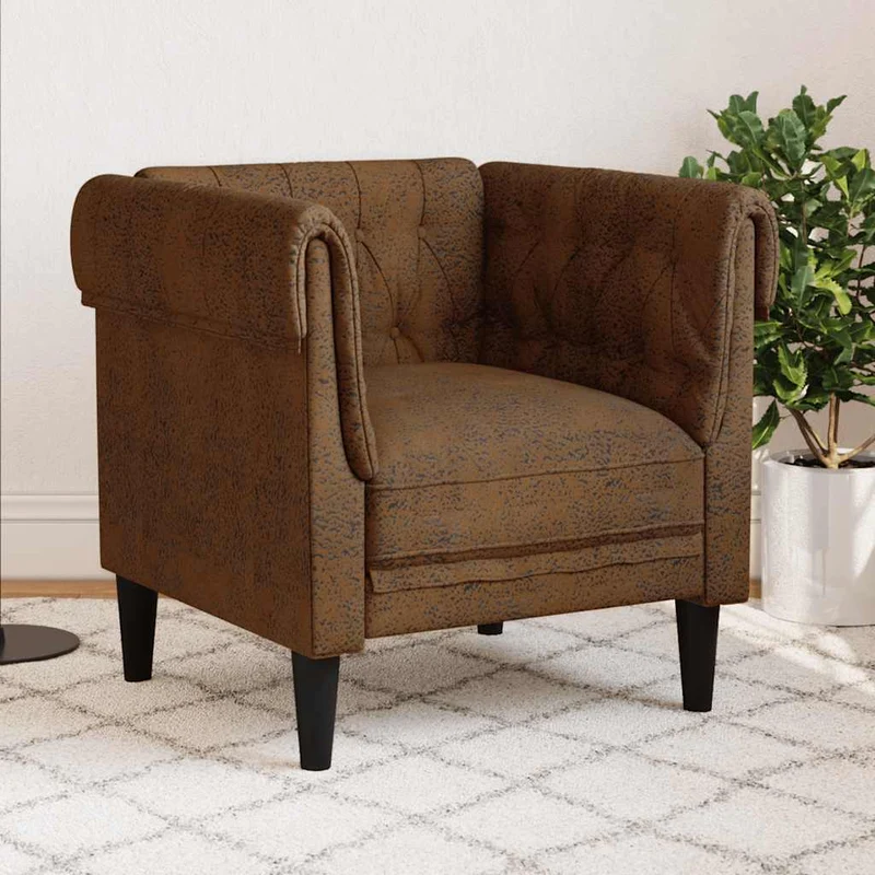 Fauteuil Chesterfield en Tissu Élégant
