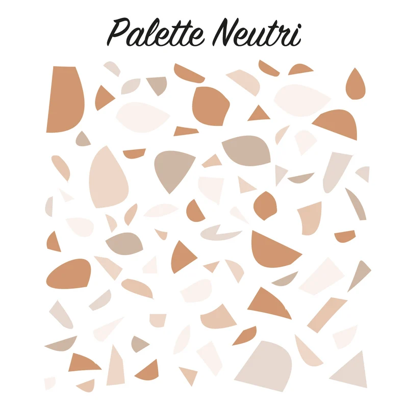 Autocollants muraux en terrazzo à palette neutre