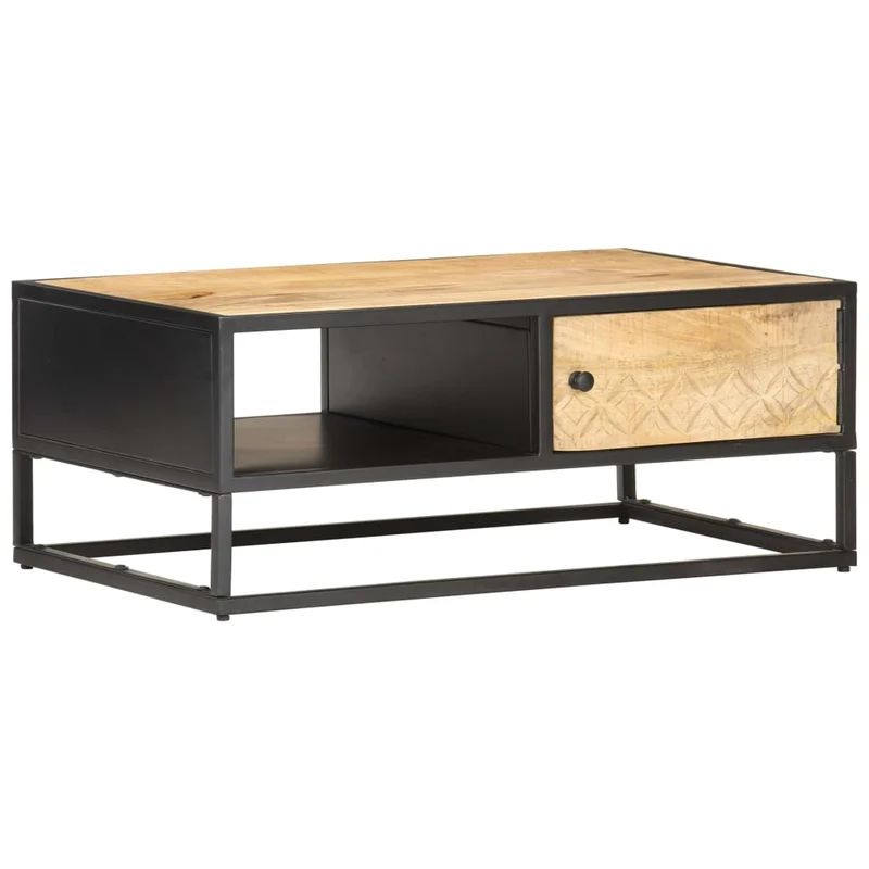 Table Basse en Bois de Manguier Sculpté