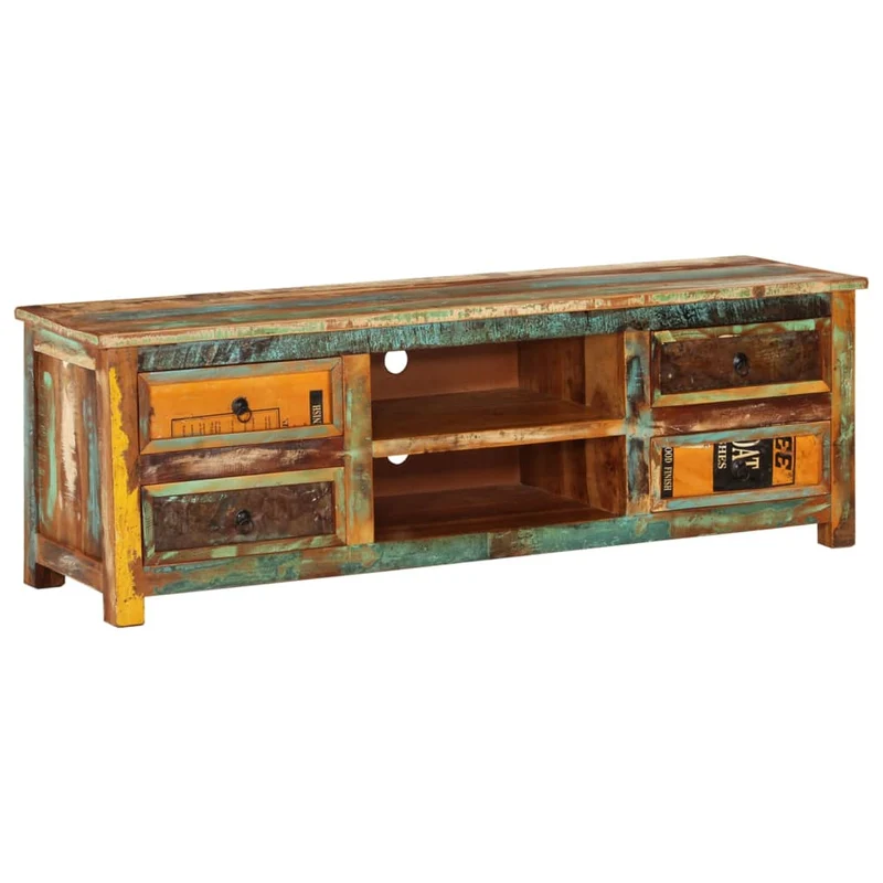 Meuble TV en Bois Massif Industriel 150 cm