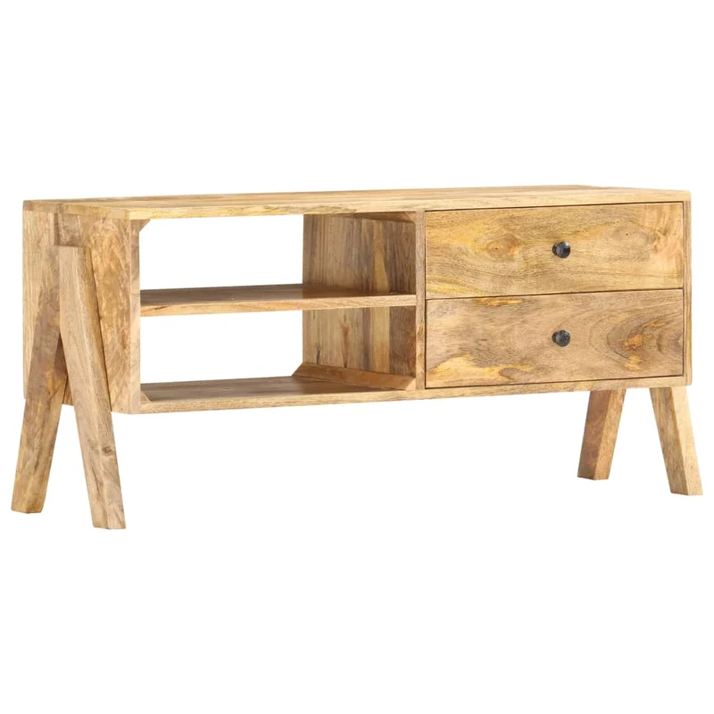 Meuble TV Élégant en Bois de Manguier Massif