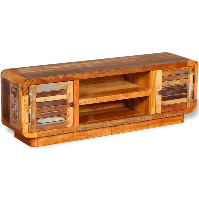 Meuble TV en Bois Massif et Recyclé 120 cm