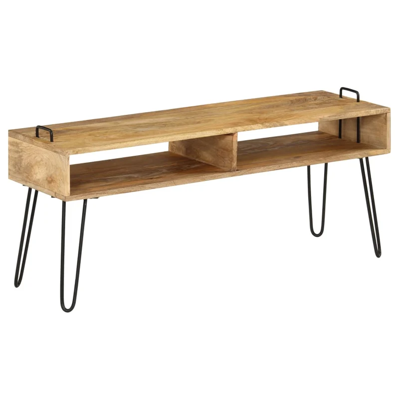 Meuble TV en Bois Massif de Manguier et Acier