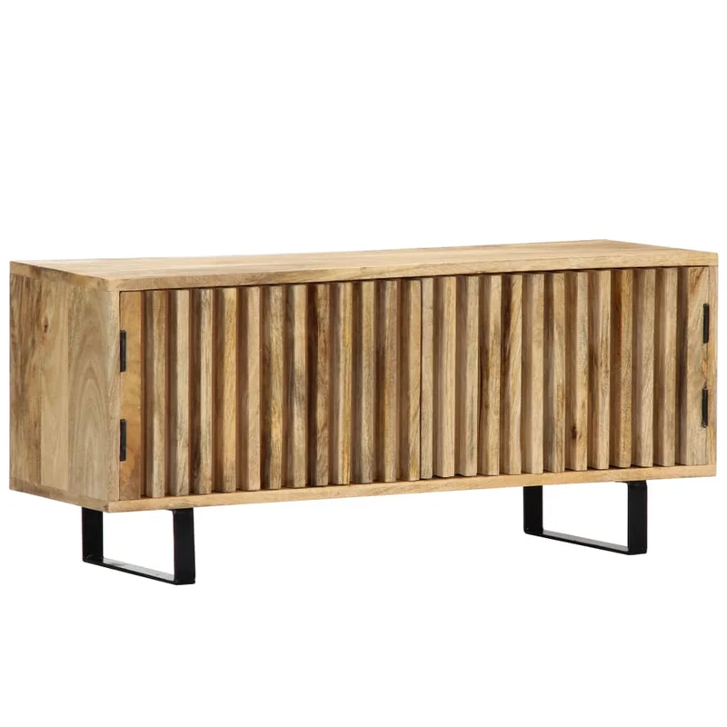 Meuble TV en Bois de Manguier Massif et Fer