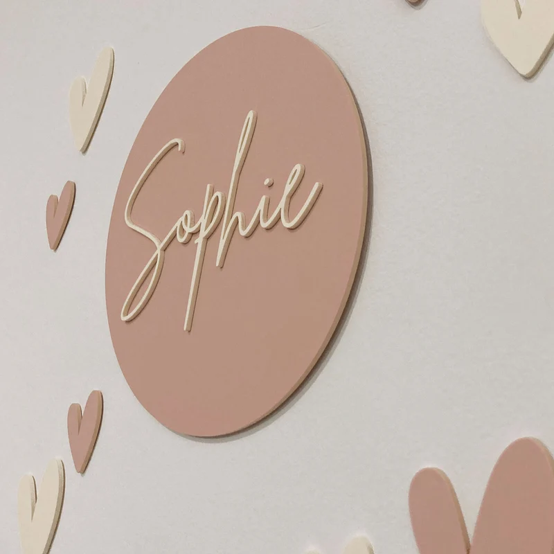 Décoration murale Petits Coeurs en Acrylique - Plusieurs coloris disponibles