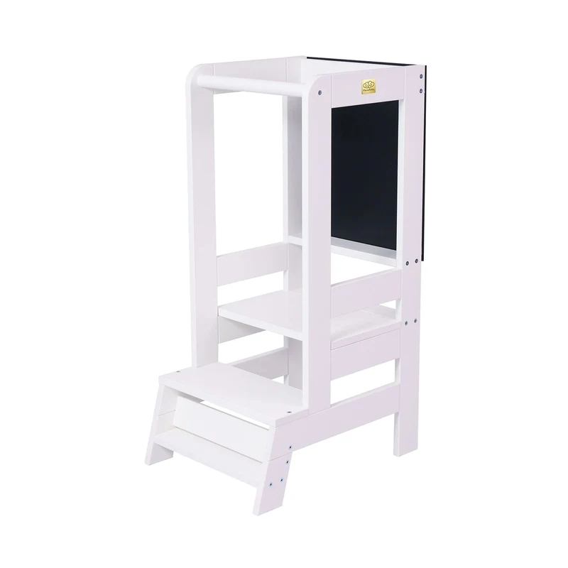 Tour Montessori blanche avec tableau noir MeowBaby