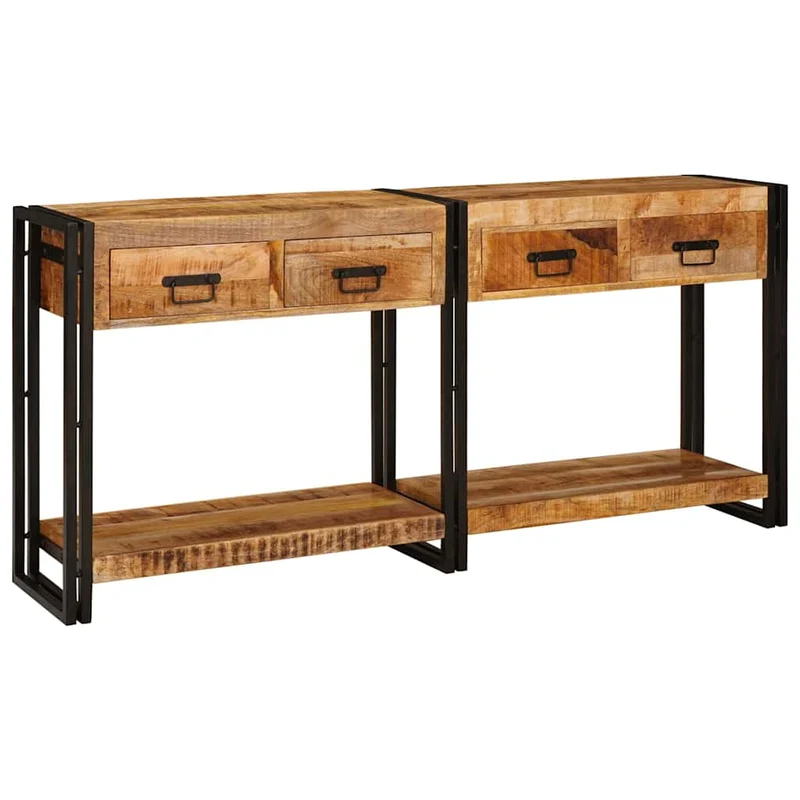 Console Grande Longueur en Bois et Fer