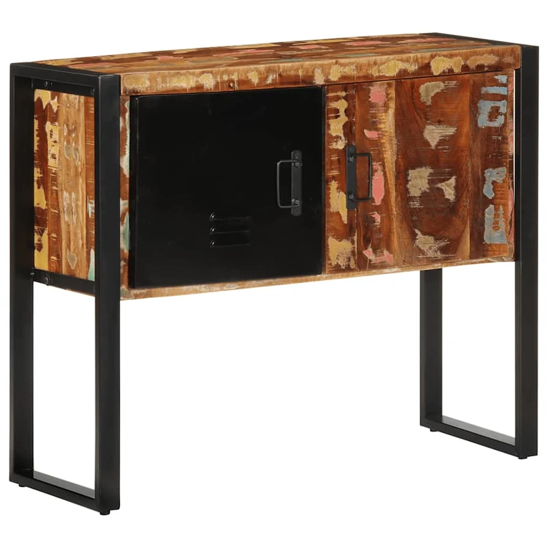 Console en Bois Massif et Pieds en Métal