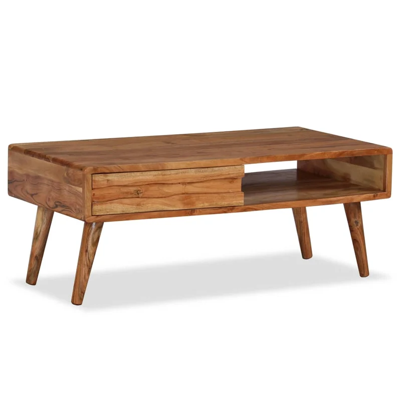 Table Basse Artisanale en Bois d'Acacia