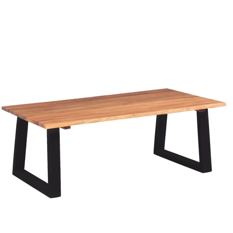 Table Basse Industrielle en Métal et Bois