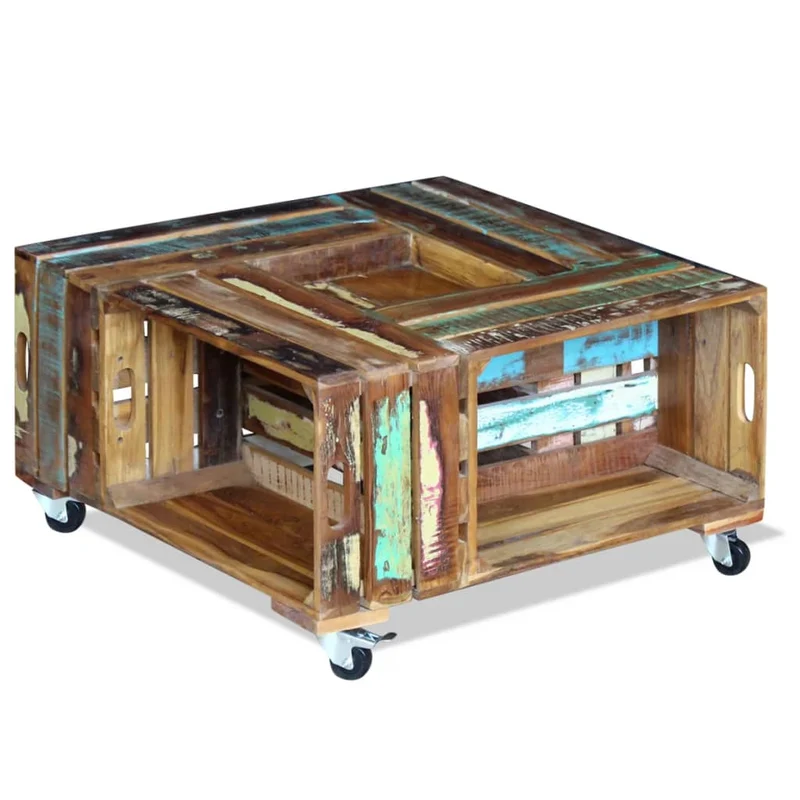 Table Basse en Bois de Récupération Massif