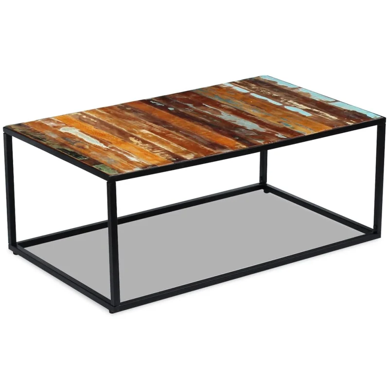 Table Basse en Bois et Acier Authentique