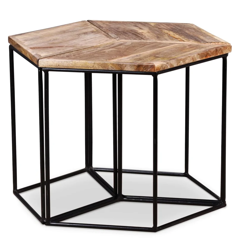 Table Basse Authentique en Manguier et Métal