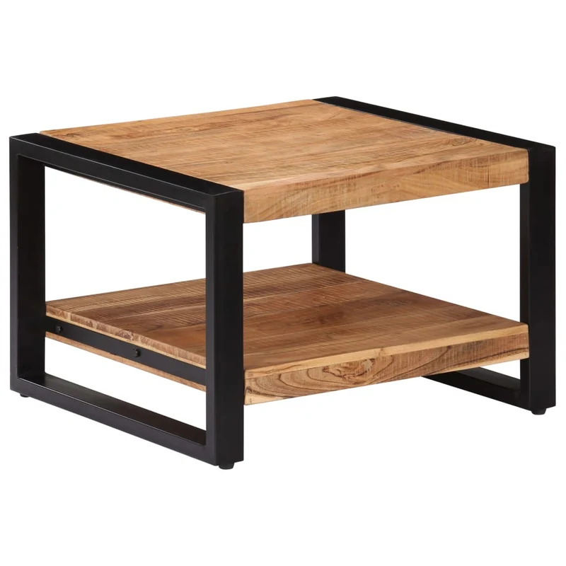 Table Basse Carrée en Bois d'Acacia Massif