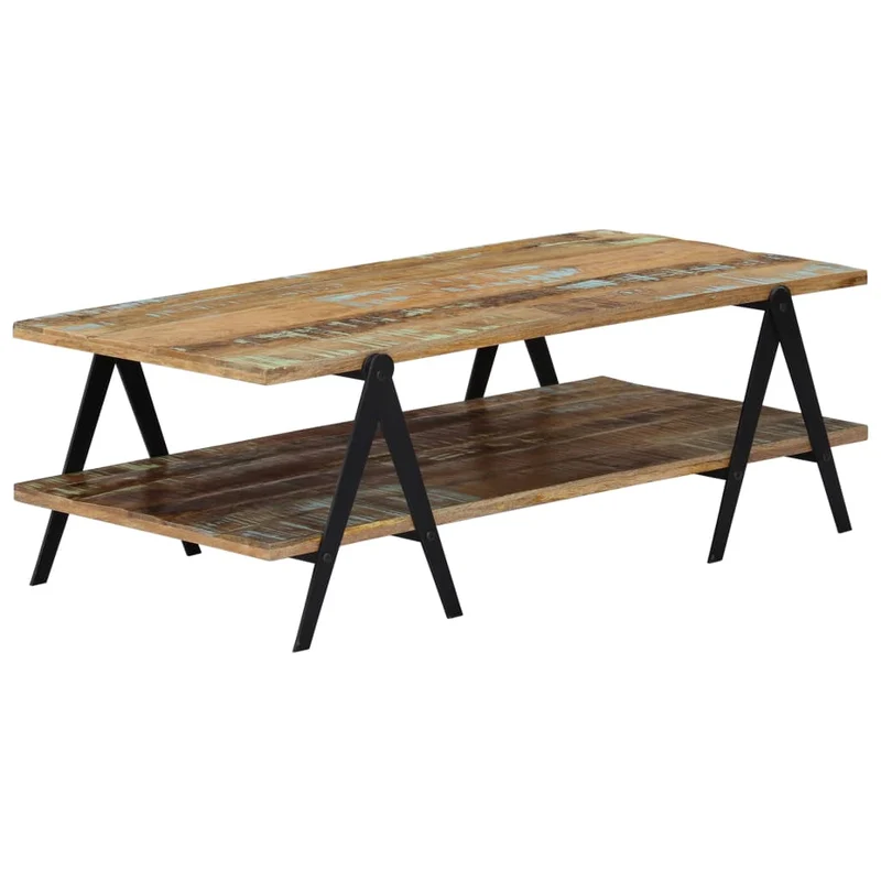 Table Basse en Bois et Métal au Style Industriel