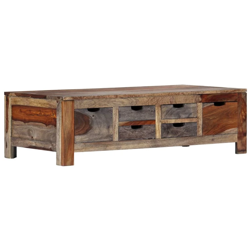 Table Basse Élégante en Bois Grisé