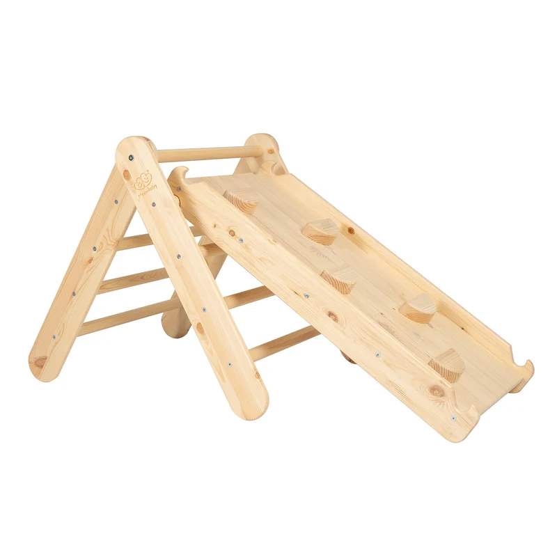 Triangle Pikler avec toboggan en bois MeowBaby