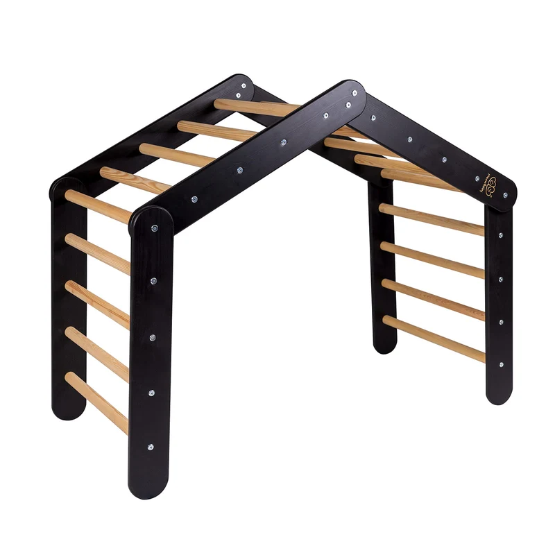 Pikler Triangle Large pour enfant bois et noir MeowBaby