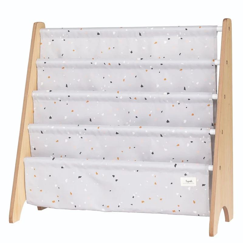 Bibliothèque Montessori Terrazzo Gris Clair 3 Pousses