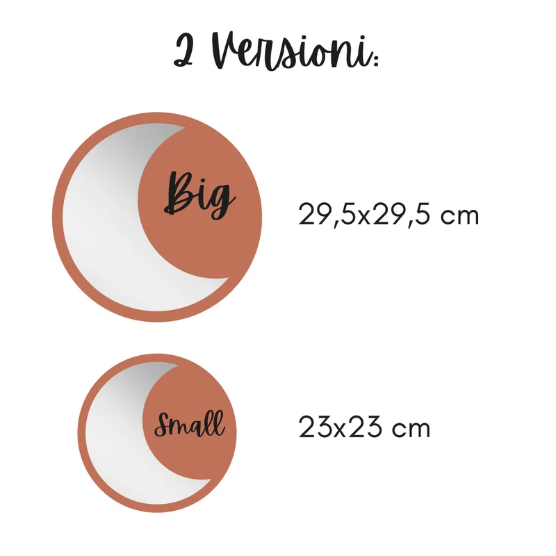 Miroir lunaire en acrylique - Plusieurs couleurs et tailles disponibles