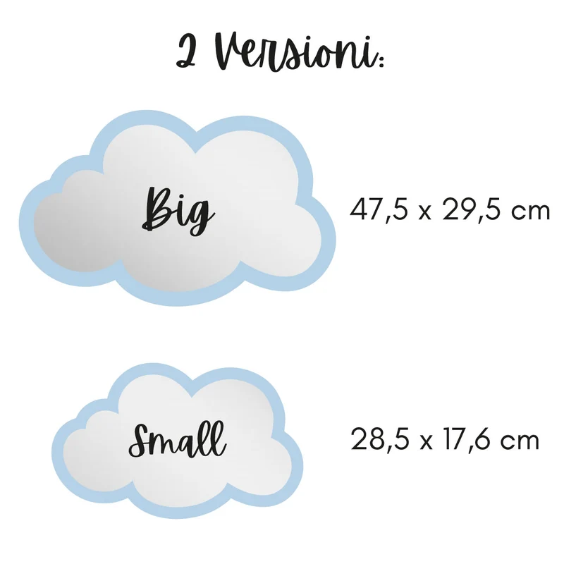 Miroir Cloud and Drops en acrylique - Plusieurs couleurs et tailles disponibles