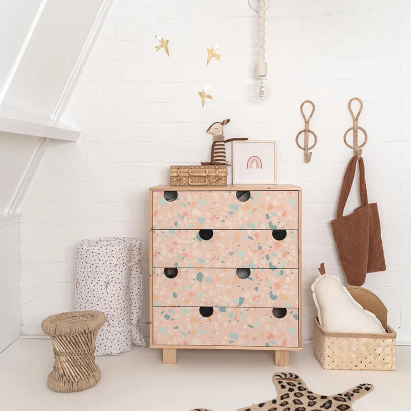 Papier adhésif coloré Terrazzo Cipria