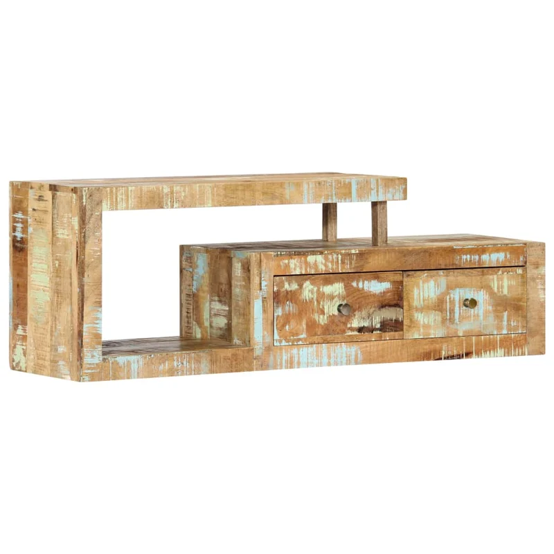 Meuble TV en Bois de Récupération au Style Industriel 120 cm