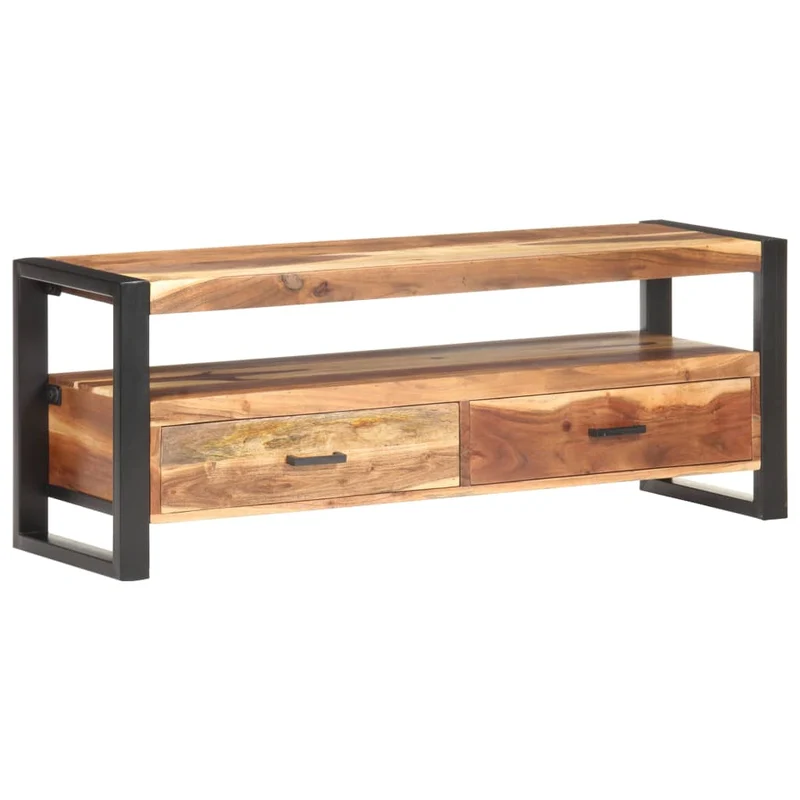 Meuble TV en Bois Marron avec Finition Miel