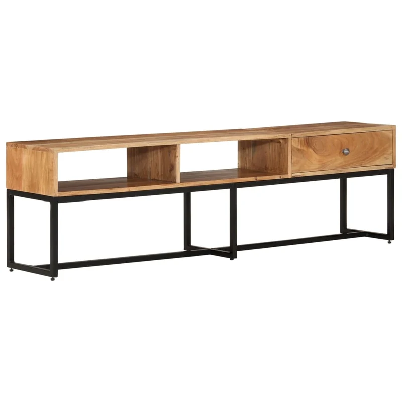 Meuble TV en Bois et Métal au Style Industriel